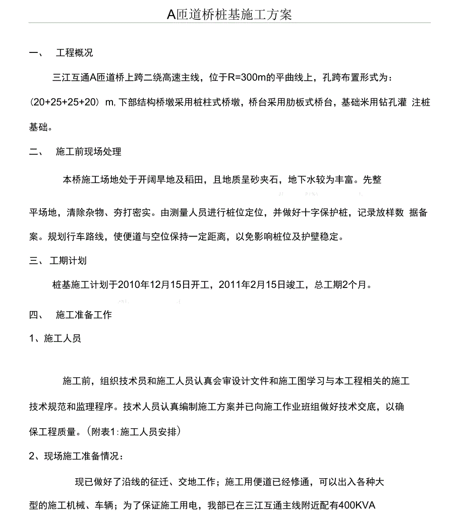 桥梁桩基旋挖钻孔工程施工办法_第1页