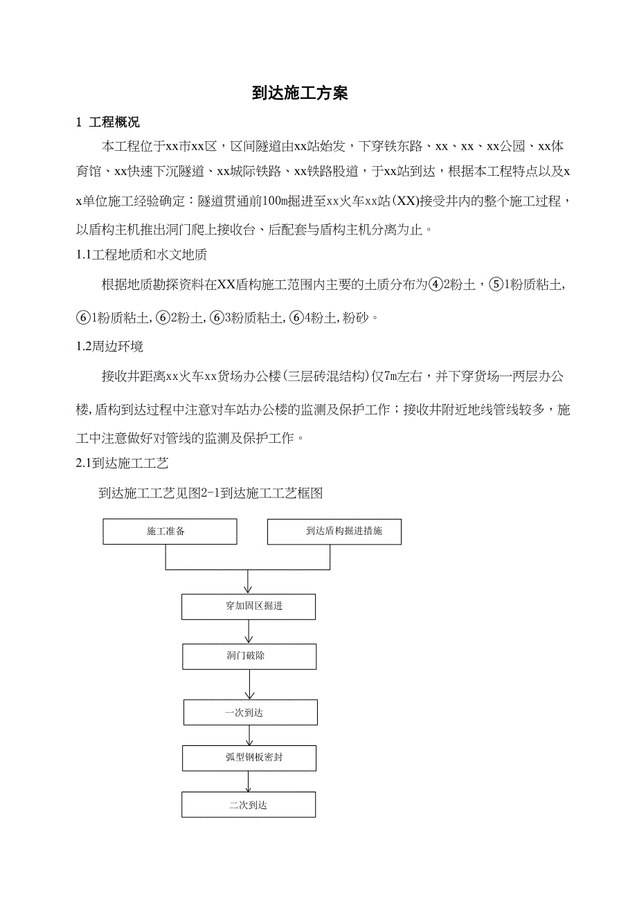 [天津]地铁工程盾构施工到达施工技术方案(DOC 17页)_第1页