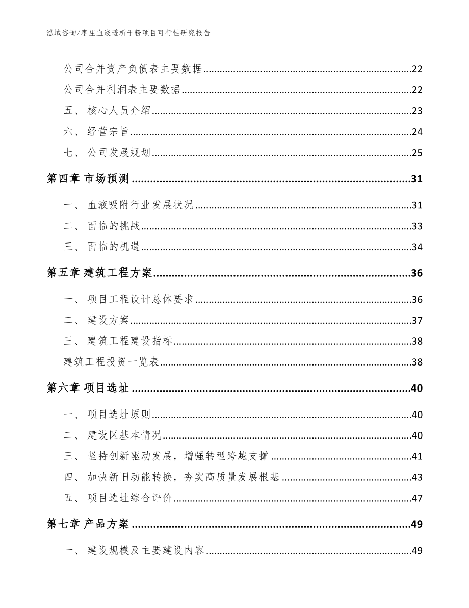 枣庄血液透析干粉项目可行性研究报告【范文】_第2页