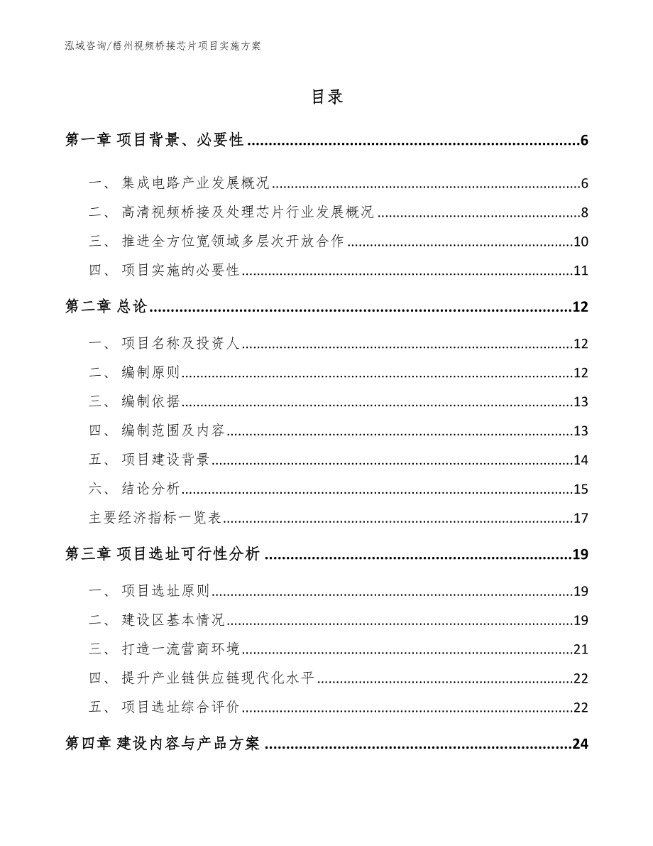 梧州视频桥接芯片项目实施方案（模板范本）_第1页