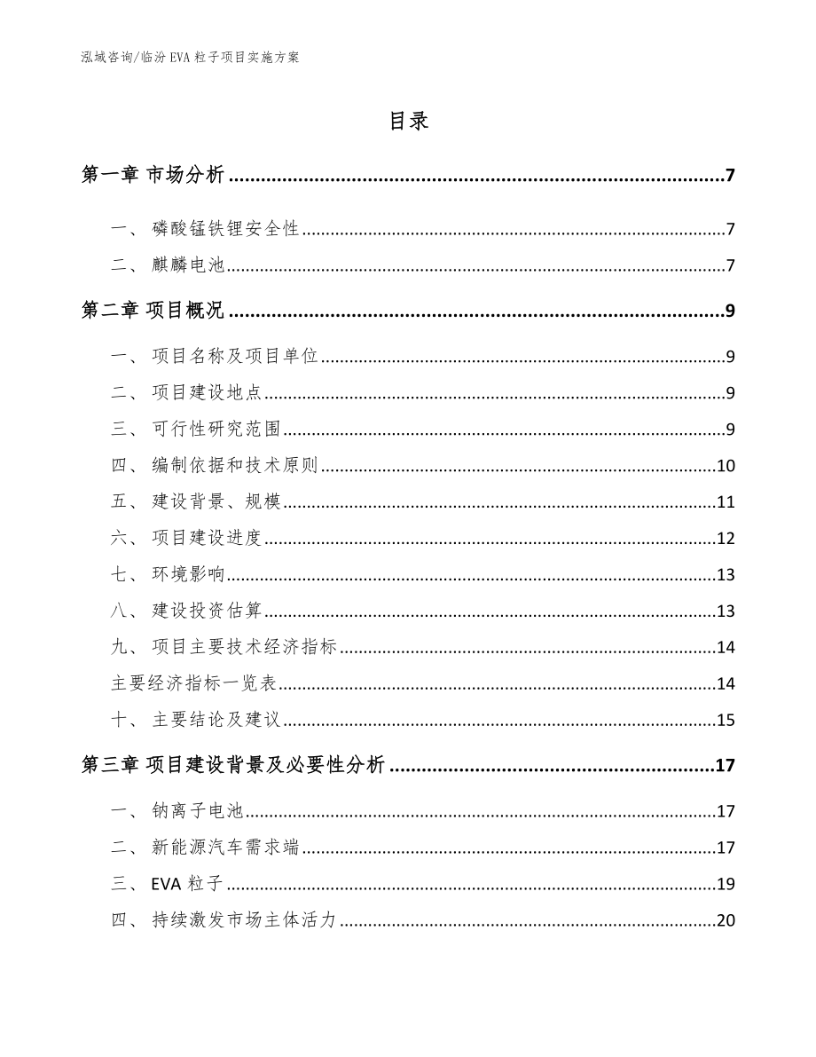 临汾EVA粒子项目实施方案_第1页