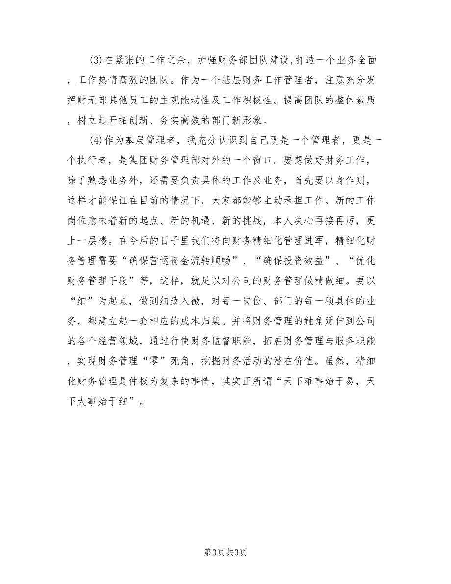 2022企业会计试用期工作总结_第3页