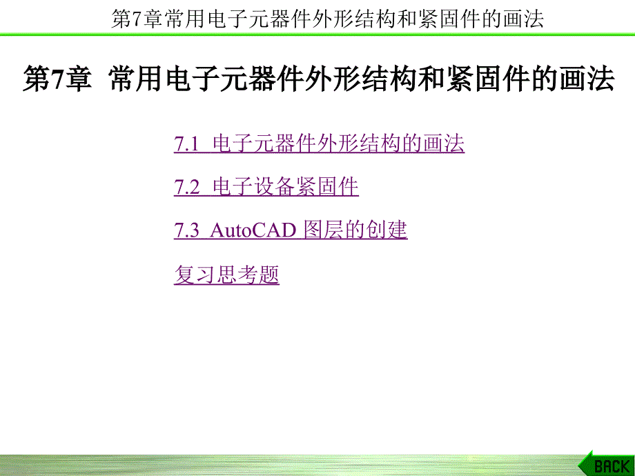 电子工程制图西电版第7章 常用电子元器件外形结构和紧固件的画法_第1页