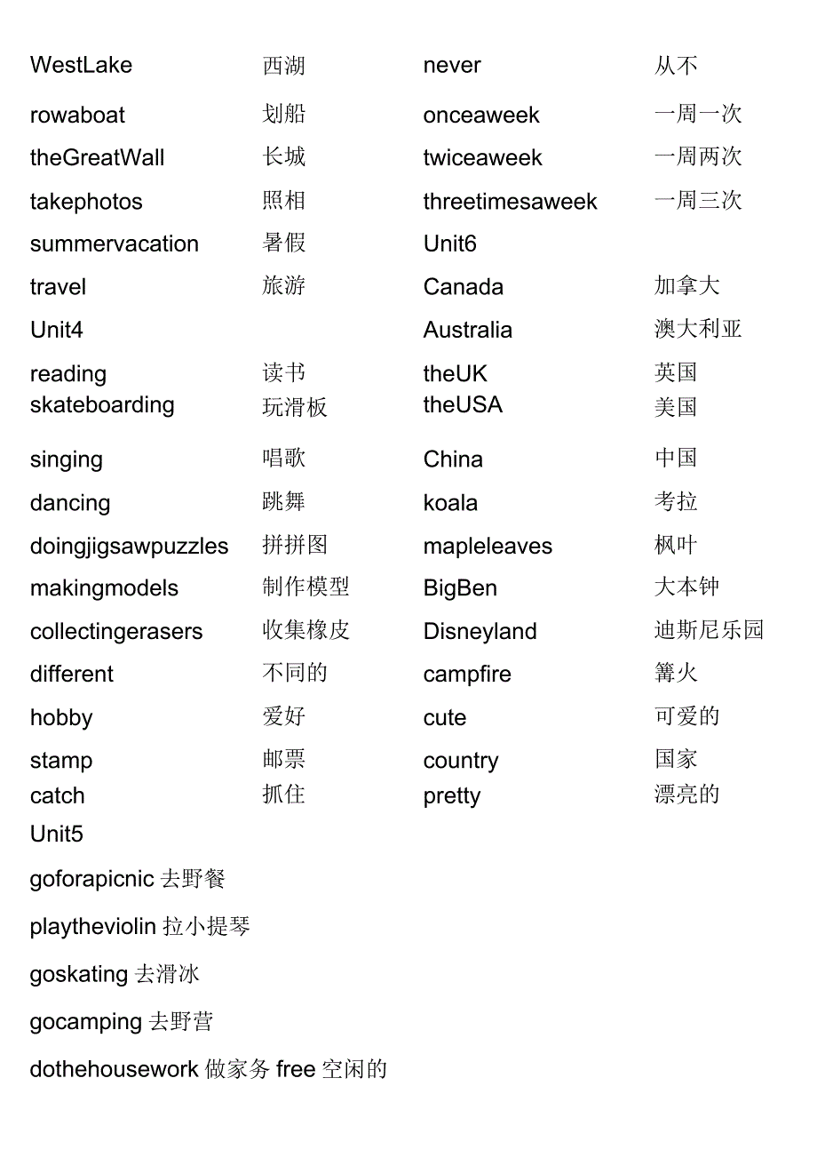 新起点四年级下册单词表_第2页