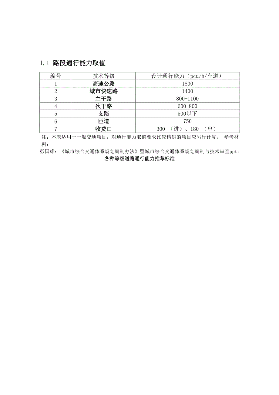 道路通行能力与服务水平评价指标_第1页