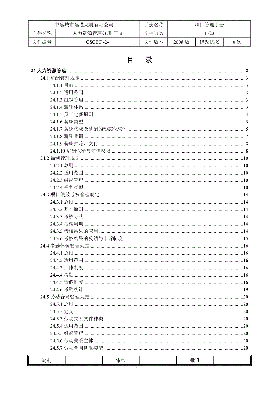 建设发展有限公司人力资源管理分册_第1页