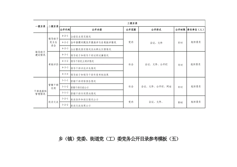 乡（镇）党委、街道党（工）委党务公开目录参考模板（一）_第4页