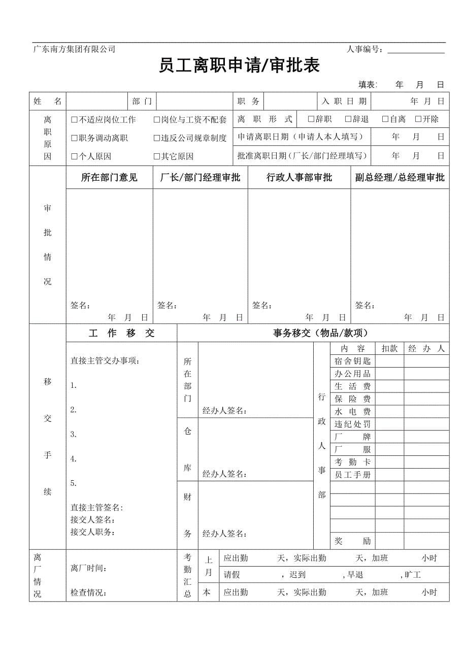 集团公司员工离职管理规定_第5页