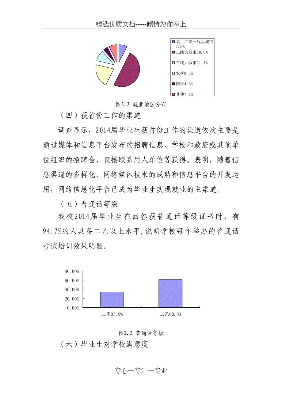 闽江学院2014年师范类毕业生就业质量报告11510750K_第5页