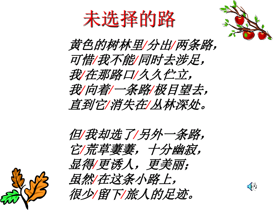 诗二首未选择的路课件_第4页