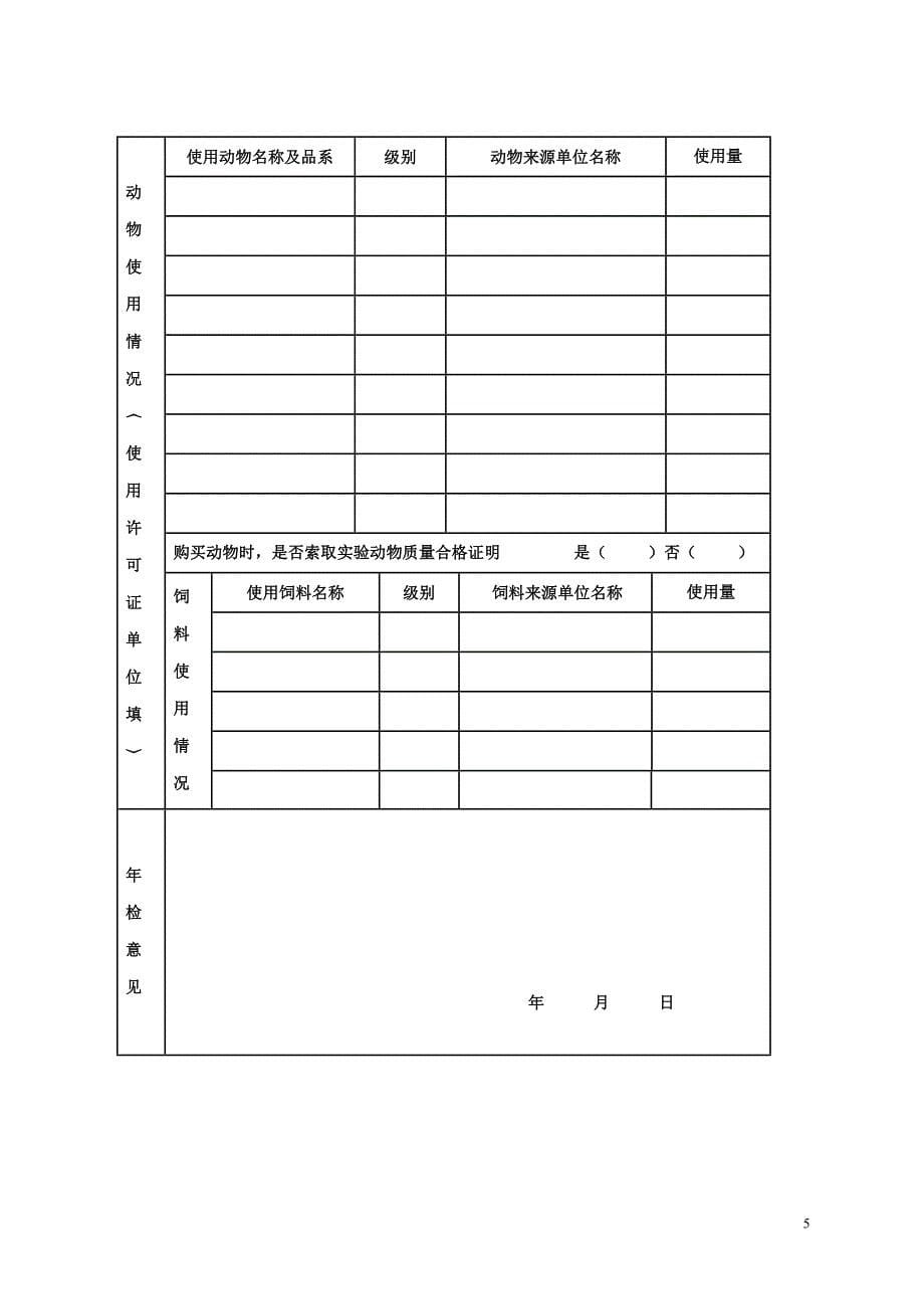 安徽动物许可证年检申请表_第5页