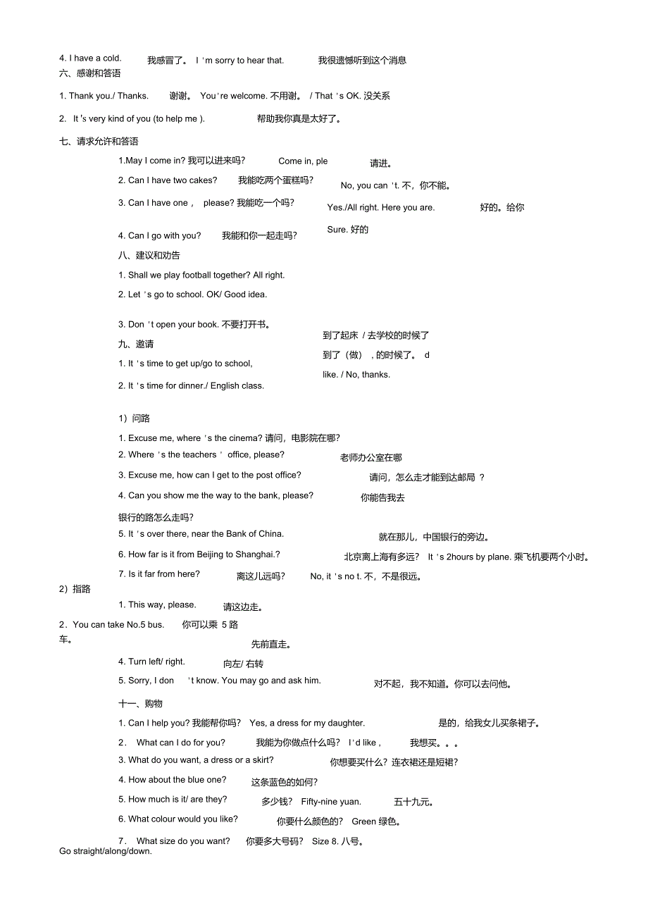 英语日常交际用语及情境对话练习题_第4页