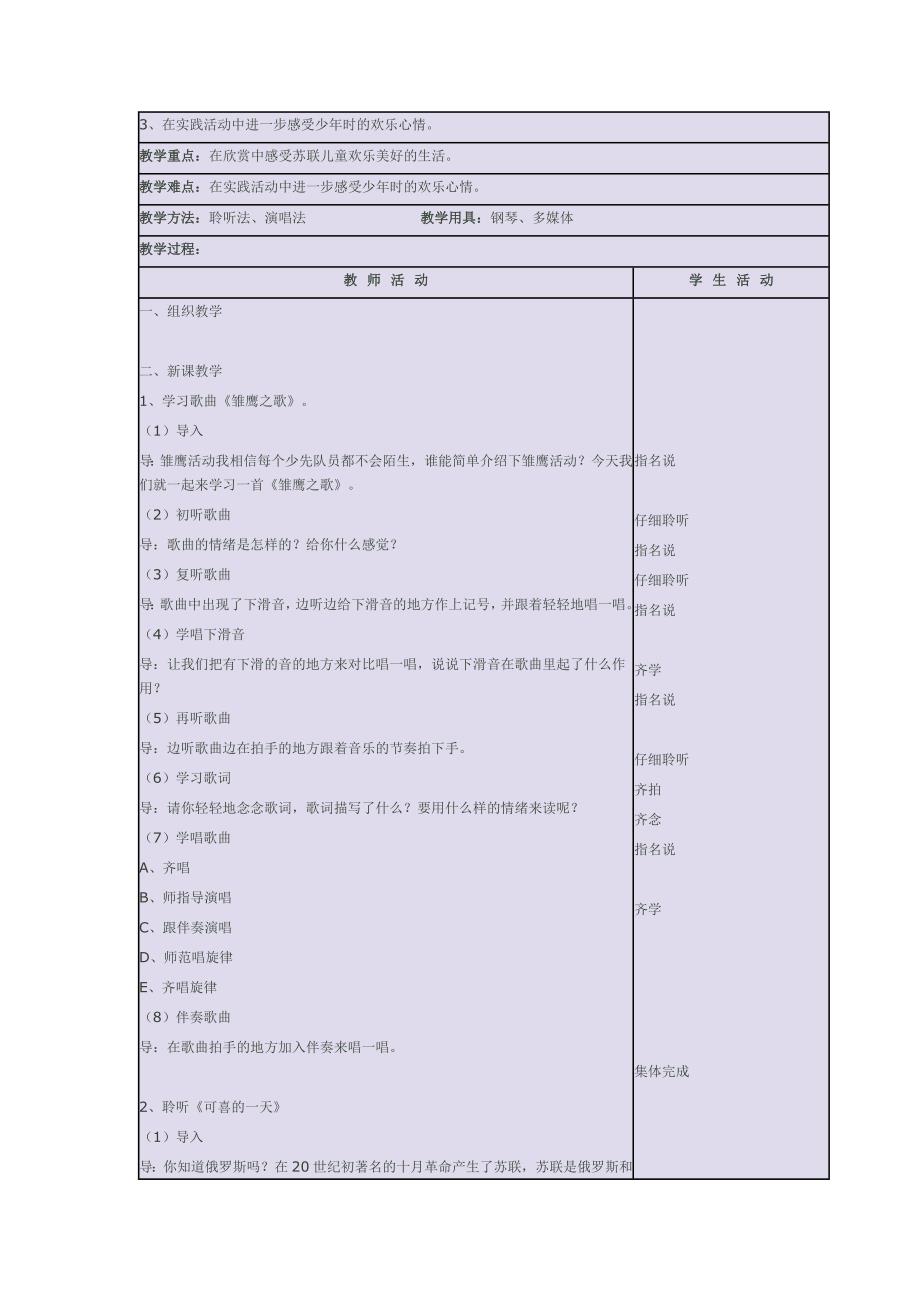 人音版第九册第六课——欢乐的少年（音乐教案）.doc_第4页