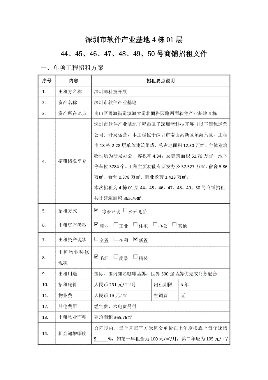 国际、国内知名咖啡品牌商铺招租文件_第1页