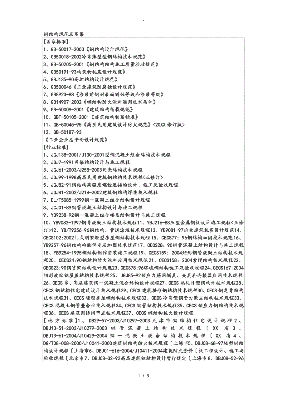 钢筋结构规范和图集_第1页