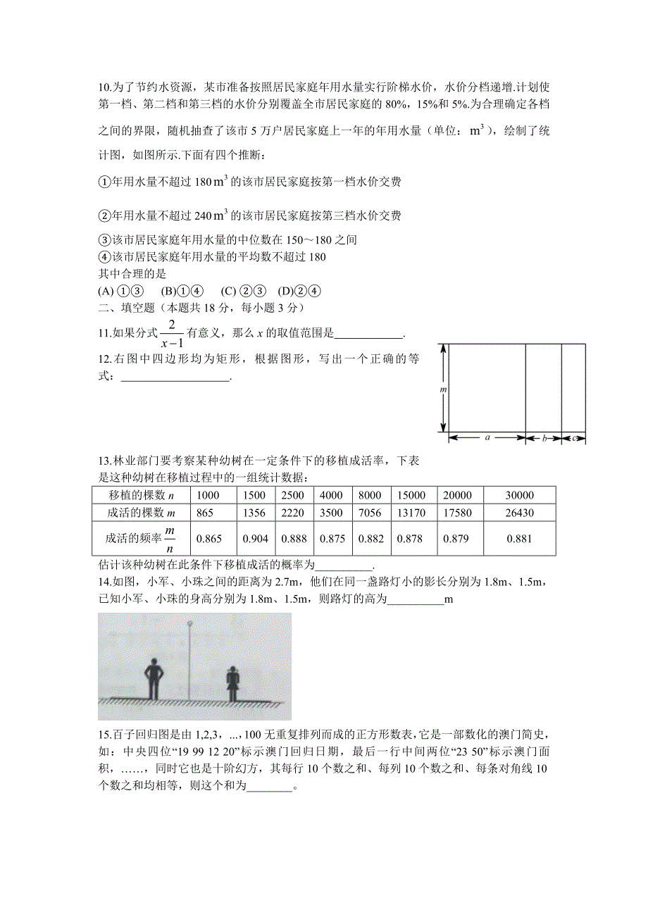 【精品】北京市中考数学试卷及参考答案【word版】_第3页