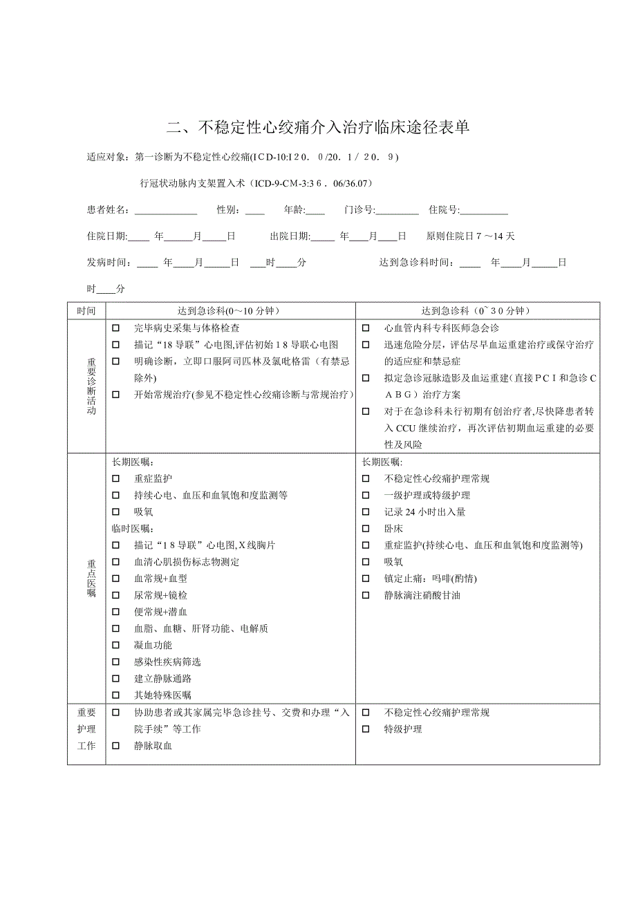 冠心病临床路径_第4页