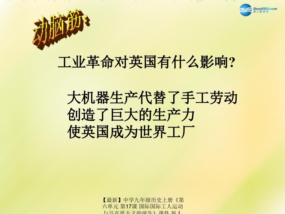 最新九年级历史上册第六单元第17课国际国际工人运动与马克思主义的诞生课件课件_第2页