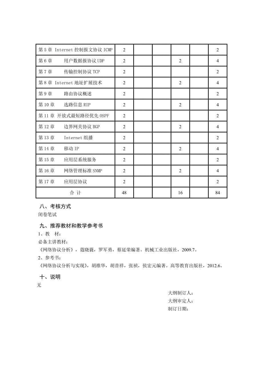 《网络协议分析》教学大纲_第5页