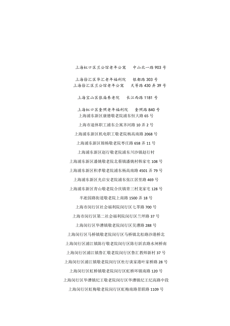 上海养老院一览表(最新版).docx_第1页