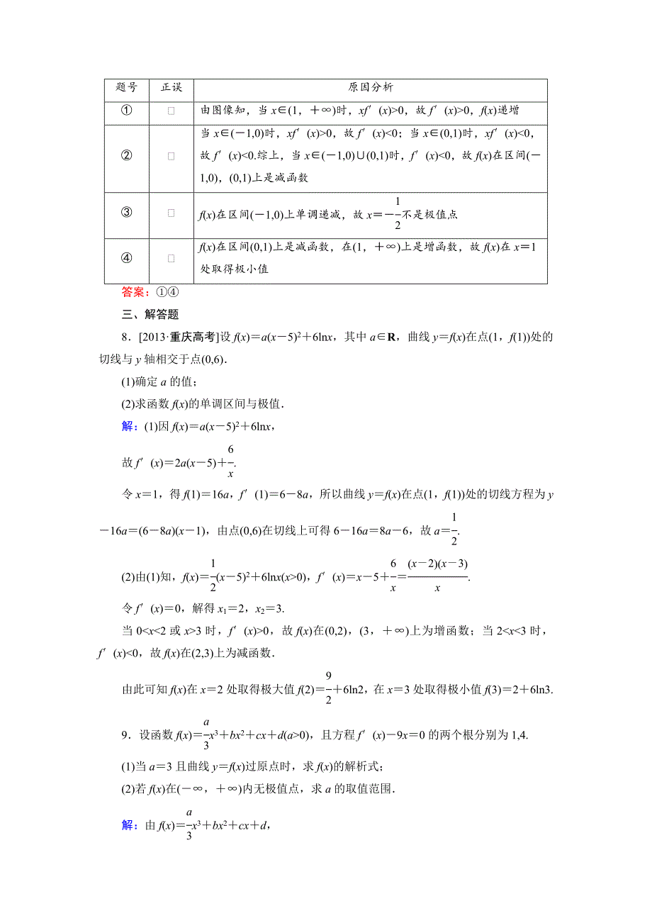 最新 高中数学北师大版选修22课时作业：3.1.3 函数的极值 含解析_第3页