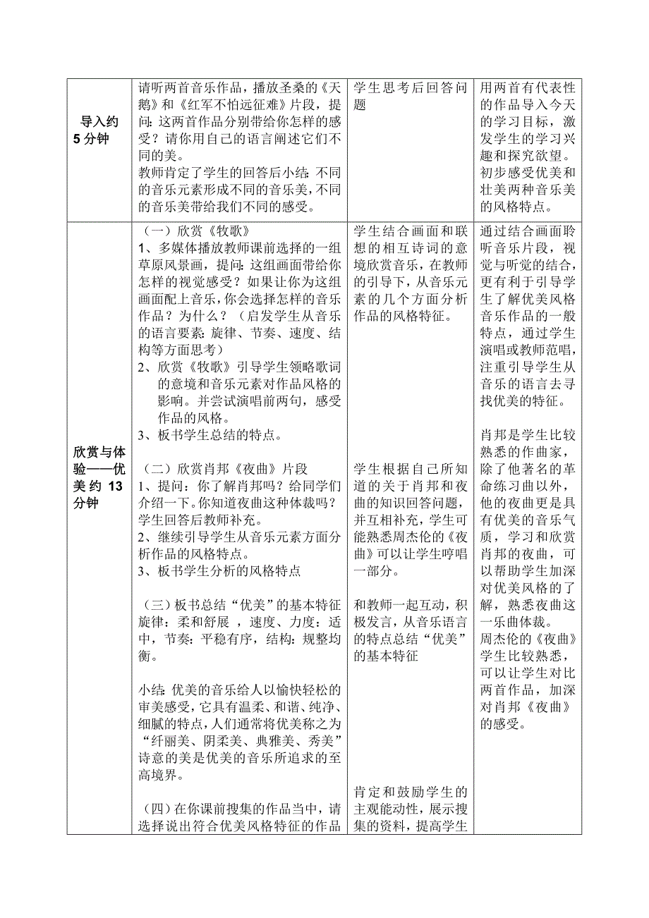 音乐的优美与壮美教学设计_第3页