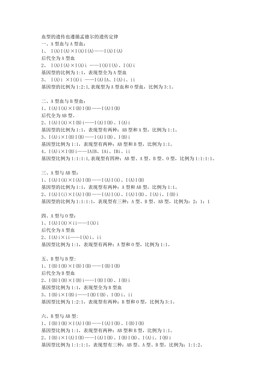 血型的遗传也遵循孟德尔的遗传定律.doc_第1页