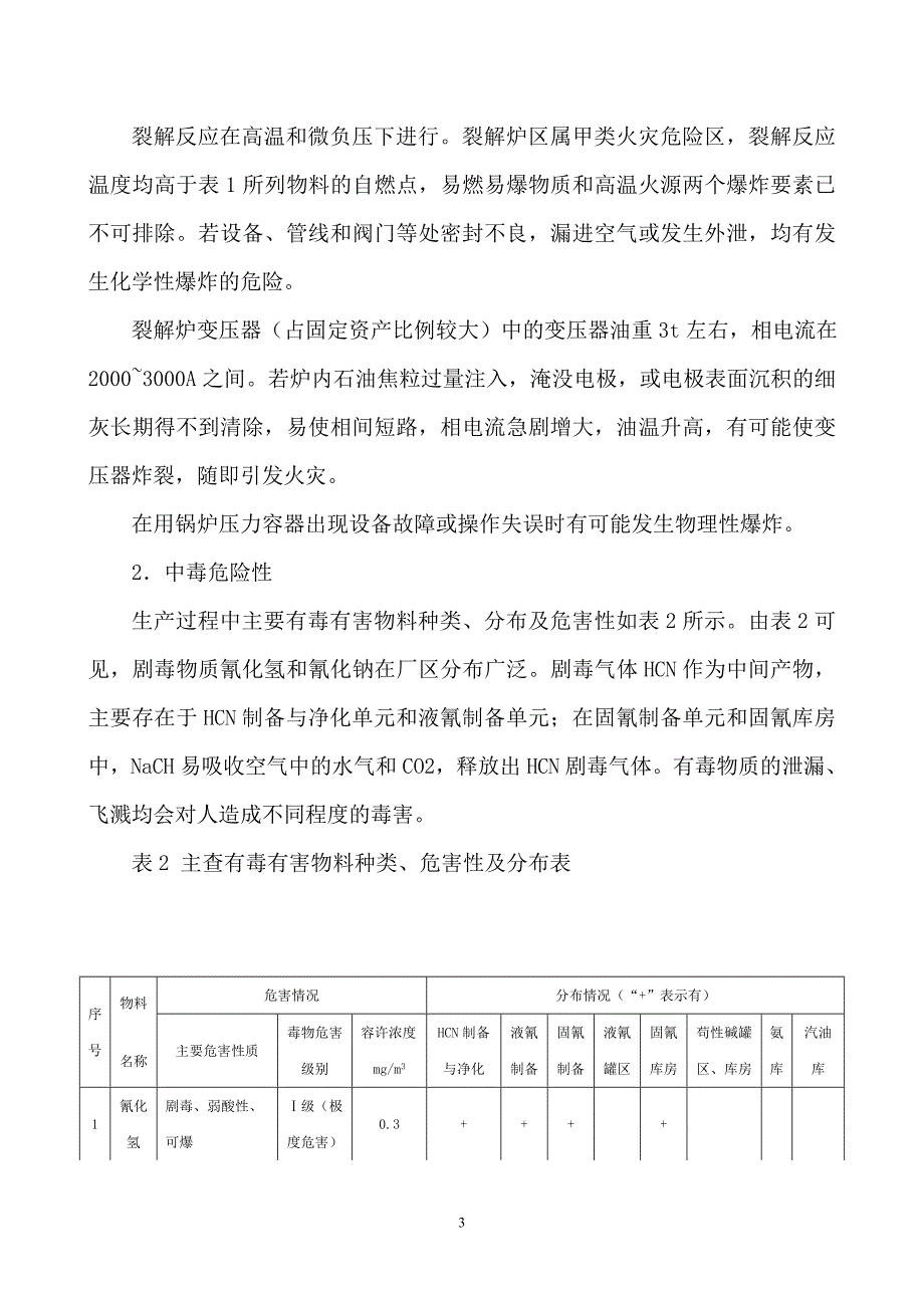 轻油裂解法生产氰化钠的危险性分析_第3页