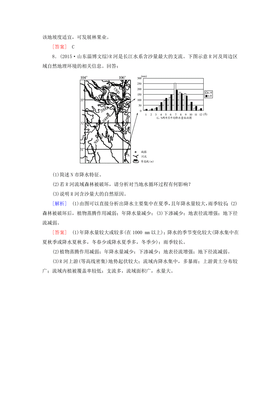 【与名师对话】高考地理二轮复习 第三部分 考前30天 专题四 考前高频考点再练 考点1 等值线图_第4页