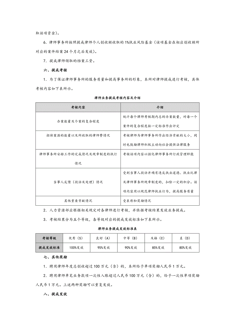 律师事务所业务提成方案_第2页