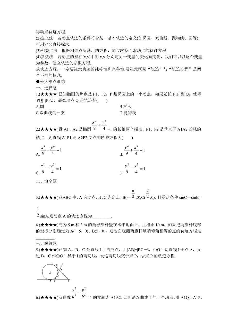 高考数学重点难点复习：轨迹方程的求法_第4页