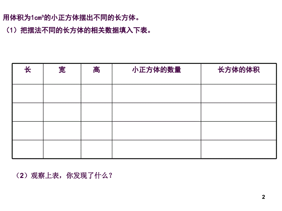 五年级下册数学长方体和正方体的体积ppt课件_第2页