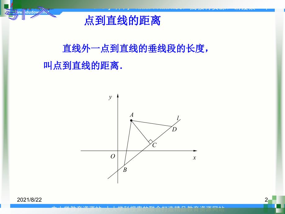 中职数学基础模块下册点到直线的距离推荐课件_第2页