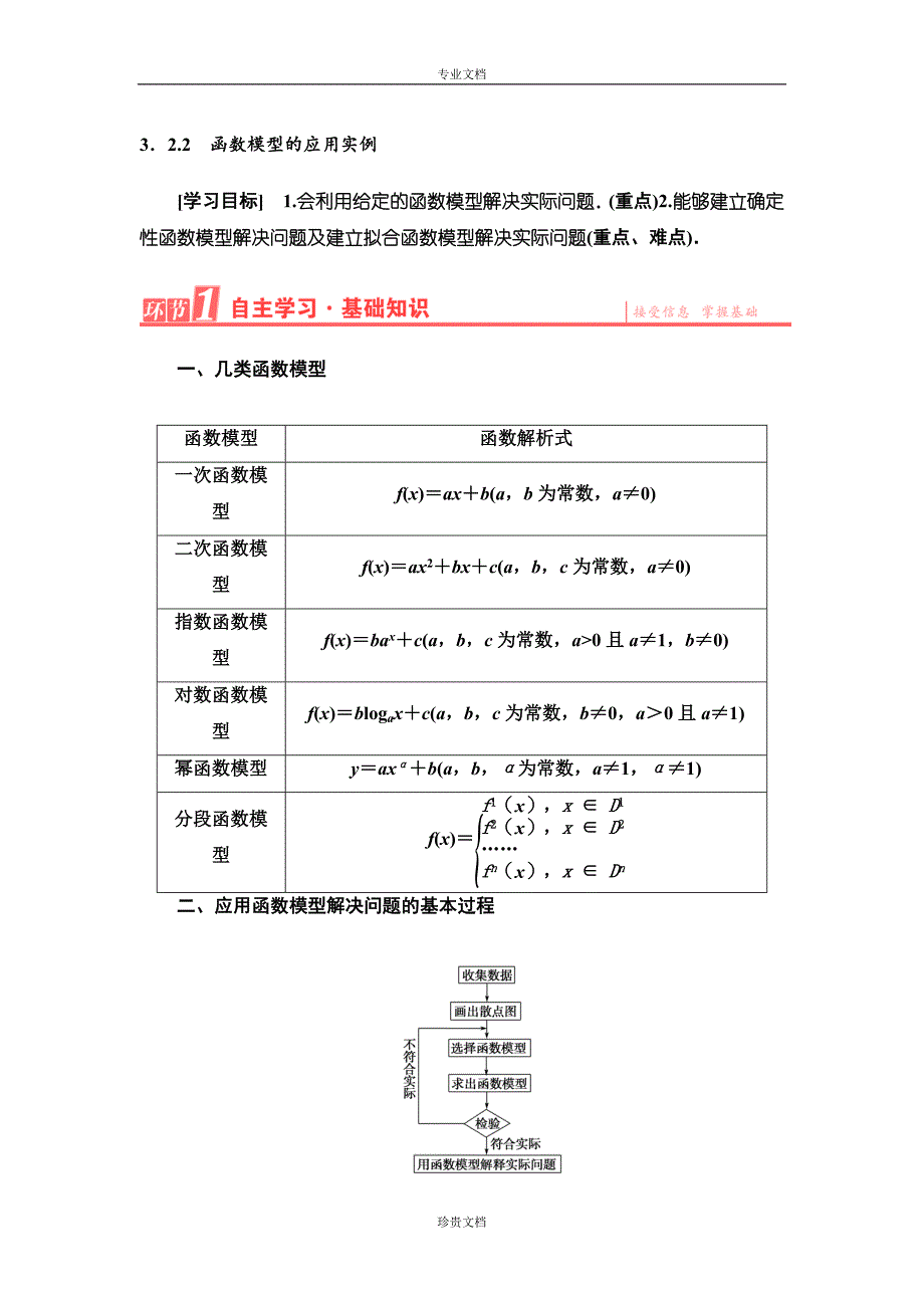 优化课堂高一数学人教A版必修1学案第三章3.2.2函数模型的应用实例_第1页