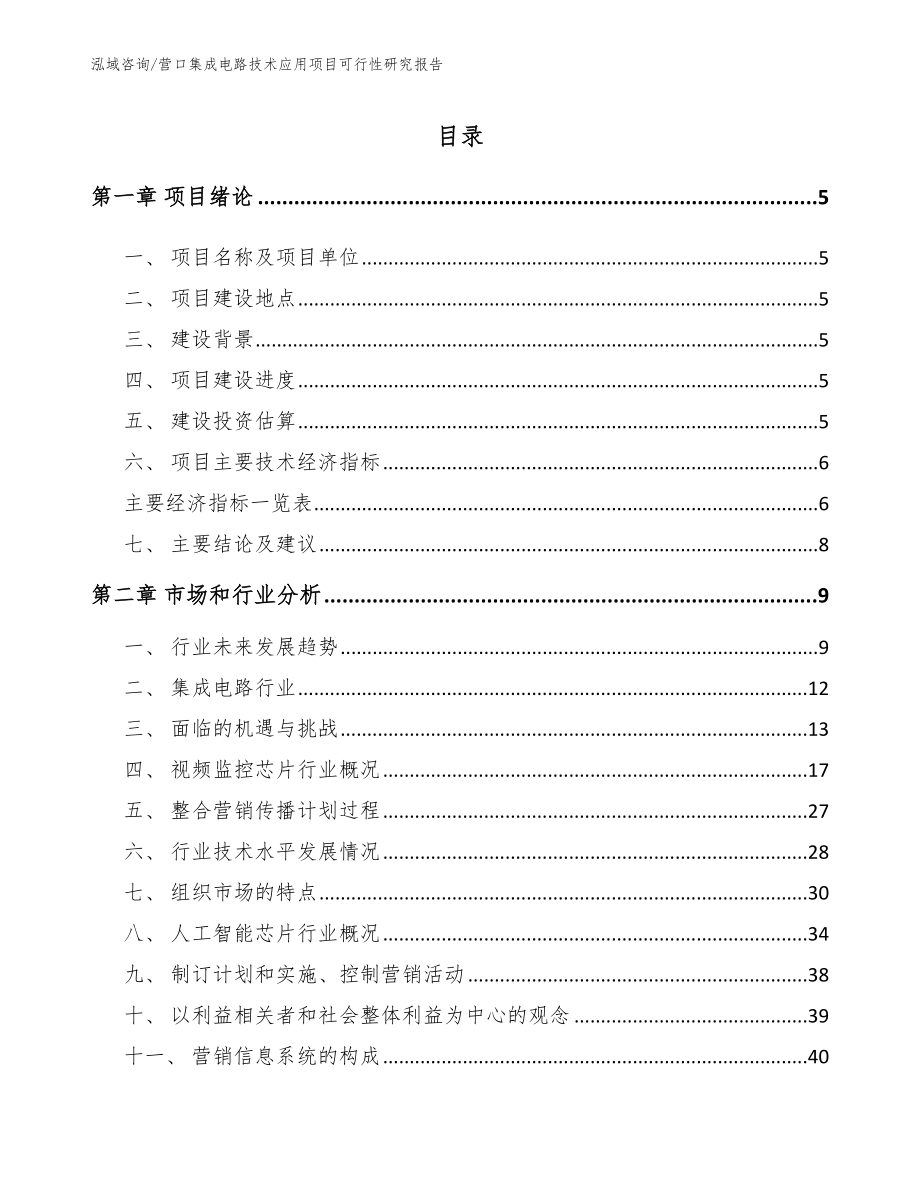 营口集成电路技术应用项目可行性研究报告【范文】_第1页