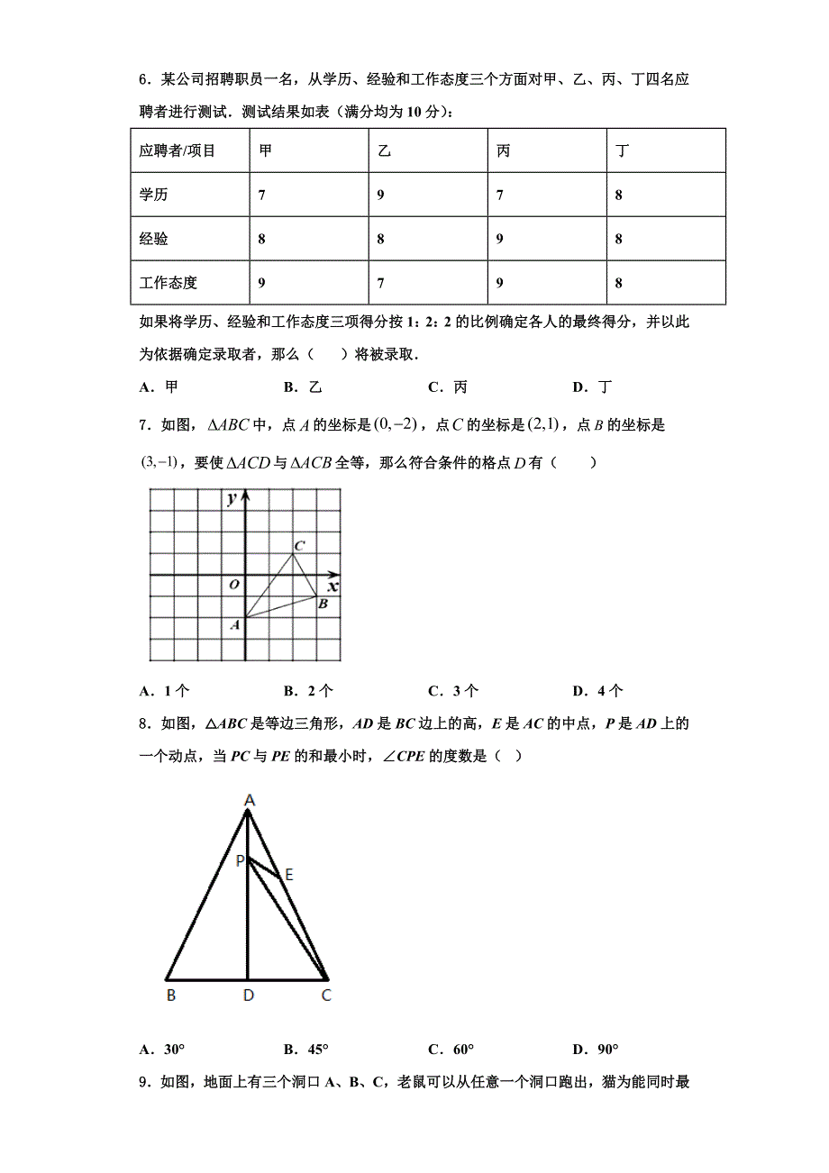 2023学年安徽省阜阳市民族中学数学八年级第一学期期末监测试题含解析.doc_第2页