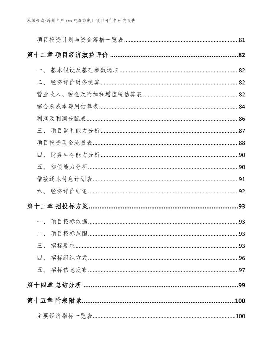 滁州年产xxx吨聚酯瓶片项目可行性研究报告范文_第5页