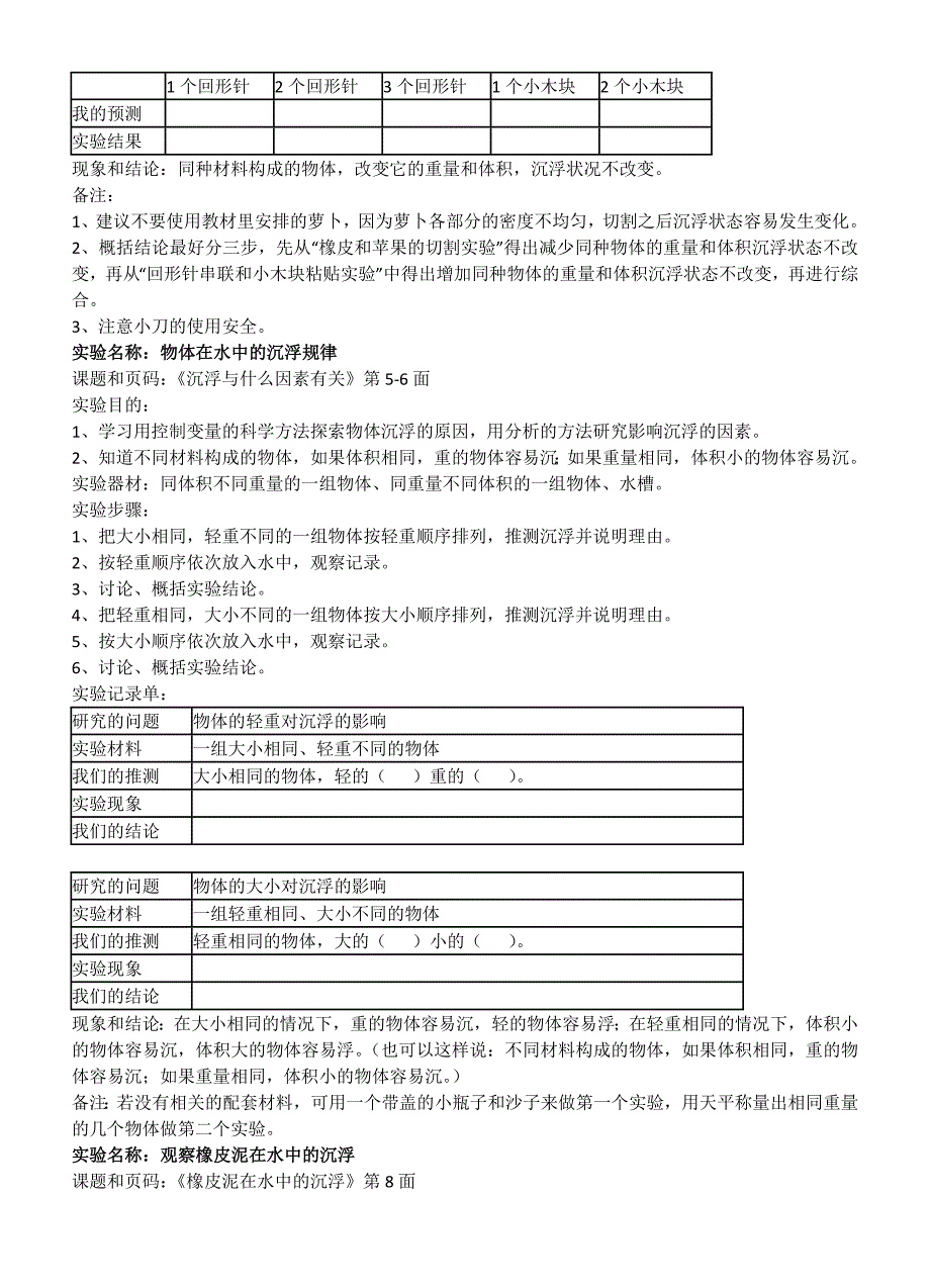 教科版小学五年级科学下册实验报告单_第2页