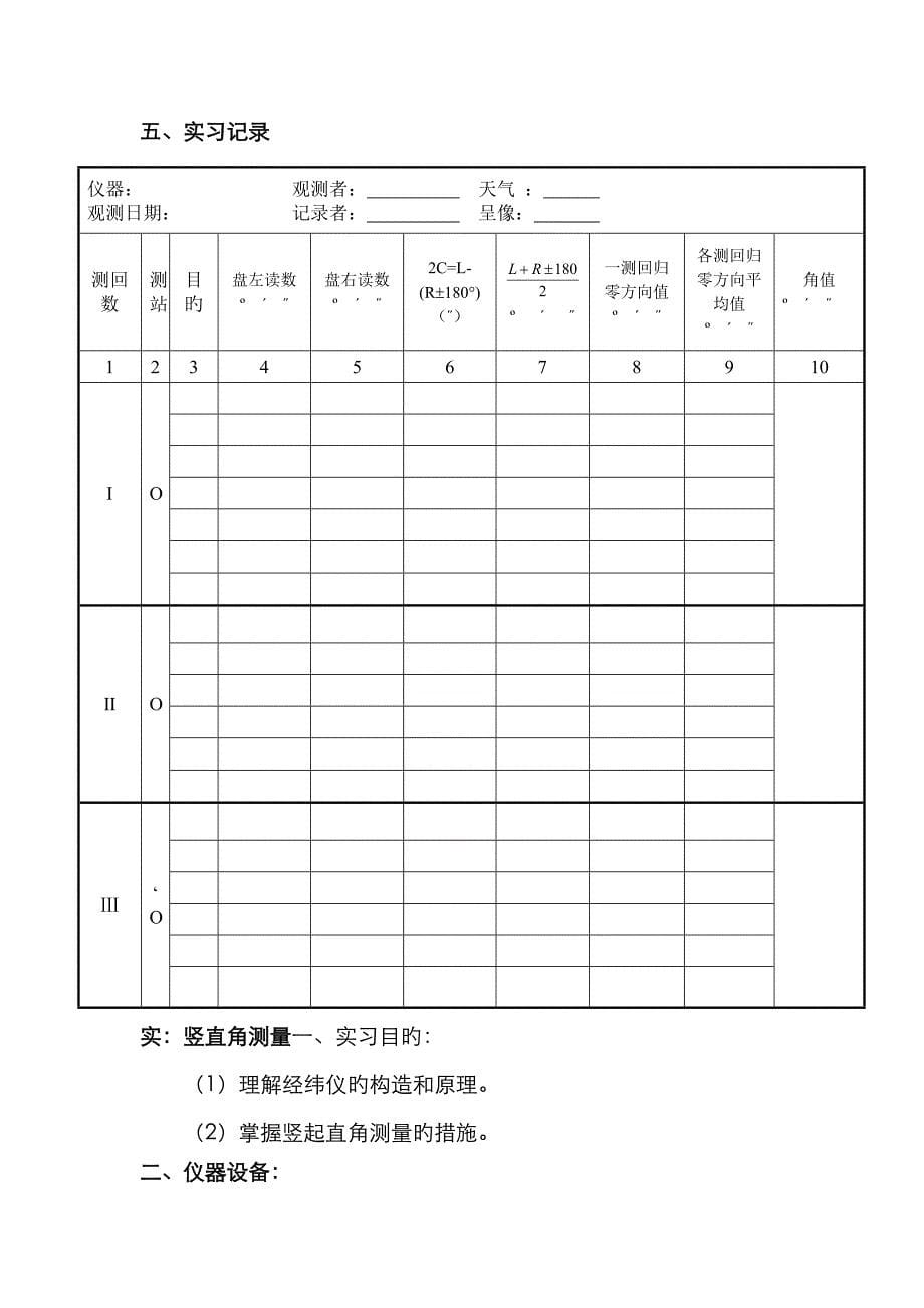 水准测量经纬仪测量记录表_第5页