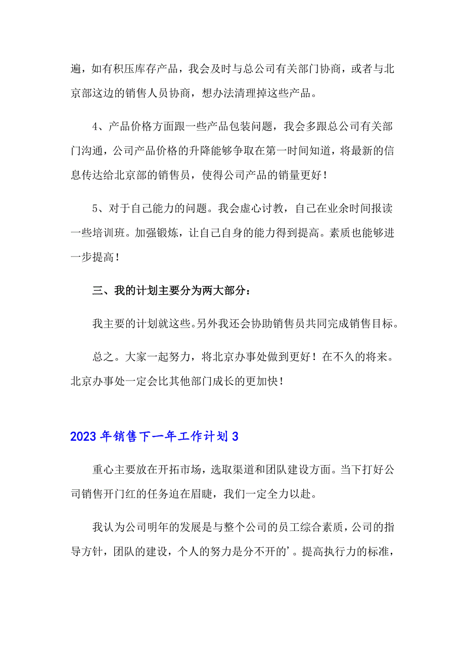 2023年销售下一年工作计划_第3页