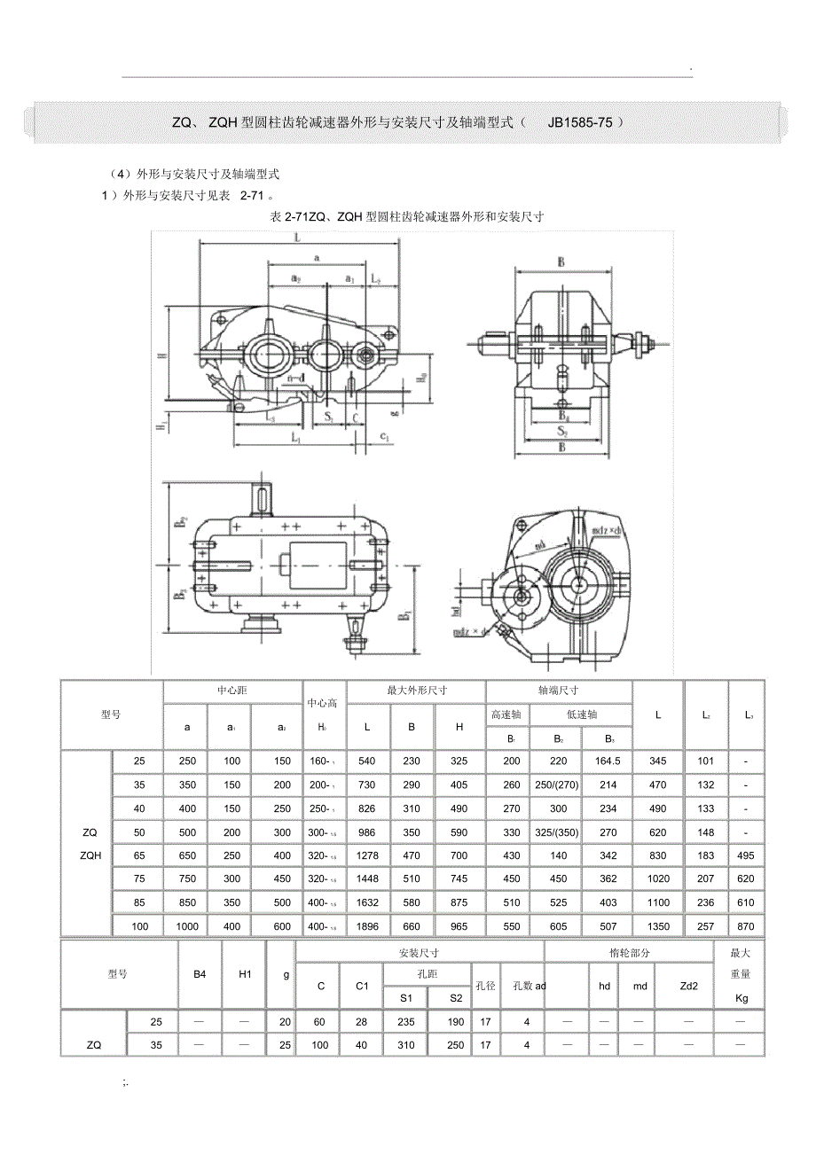 ZQ减速机安装尺寸_第1页