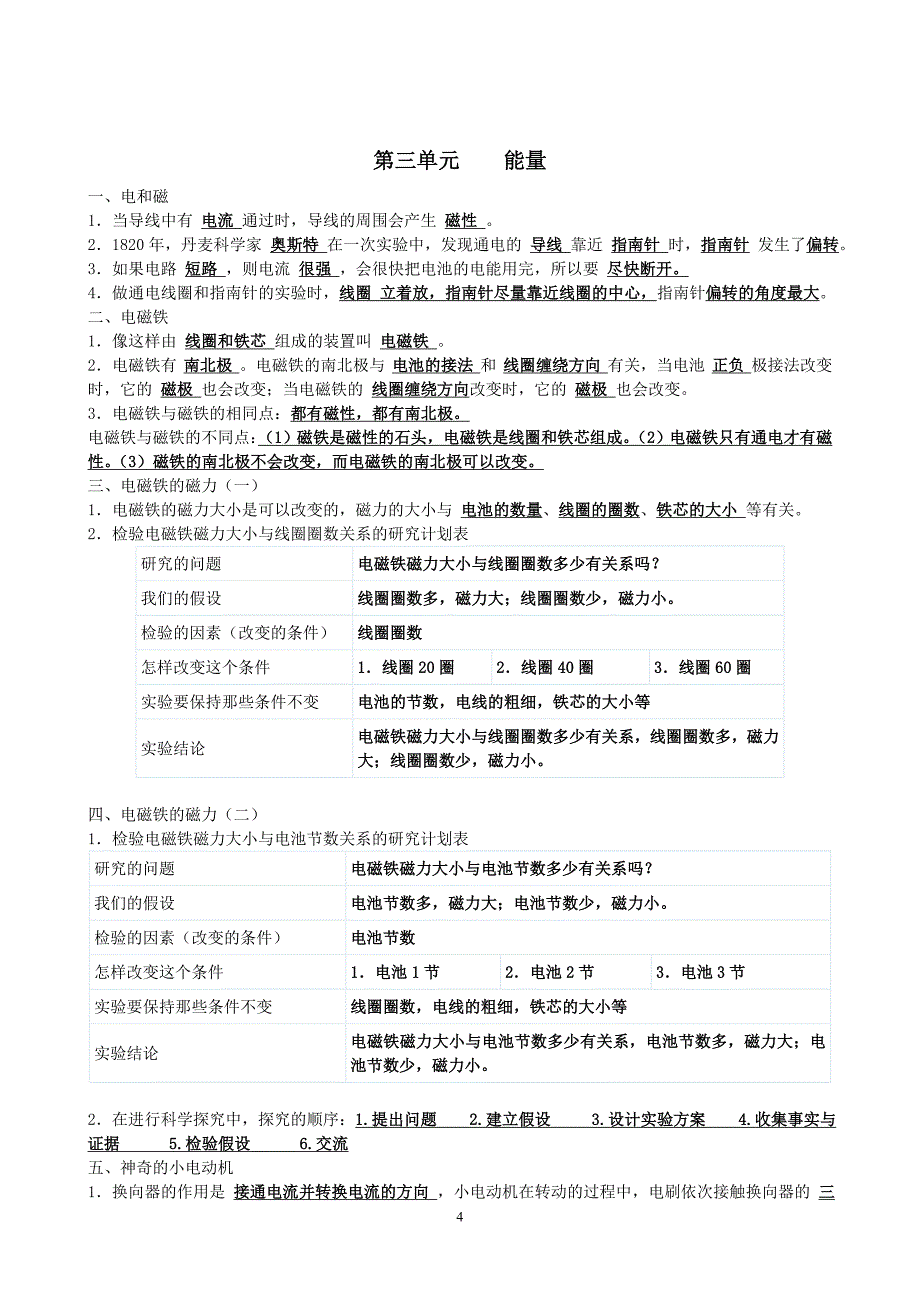 人教版小学六年级科学上册复习资料_第4页