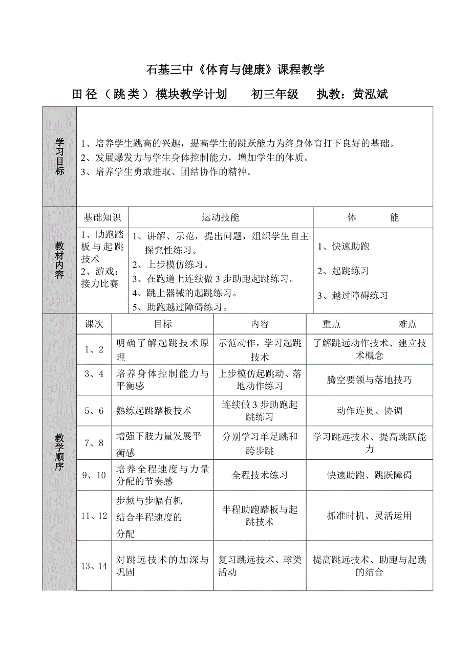 田径模块黄泓斌.doc_第1页