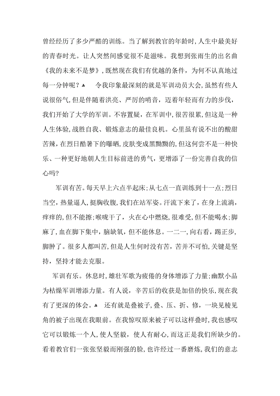 大学生的个人军训心得体会范文_第4页