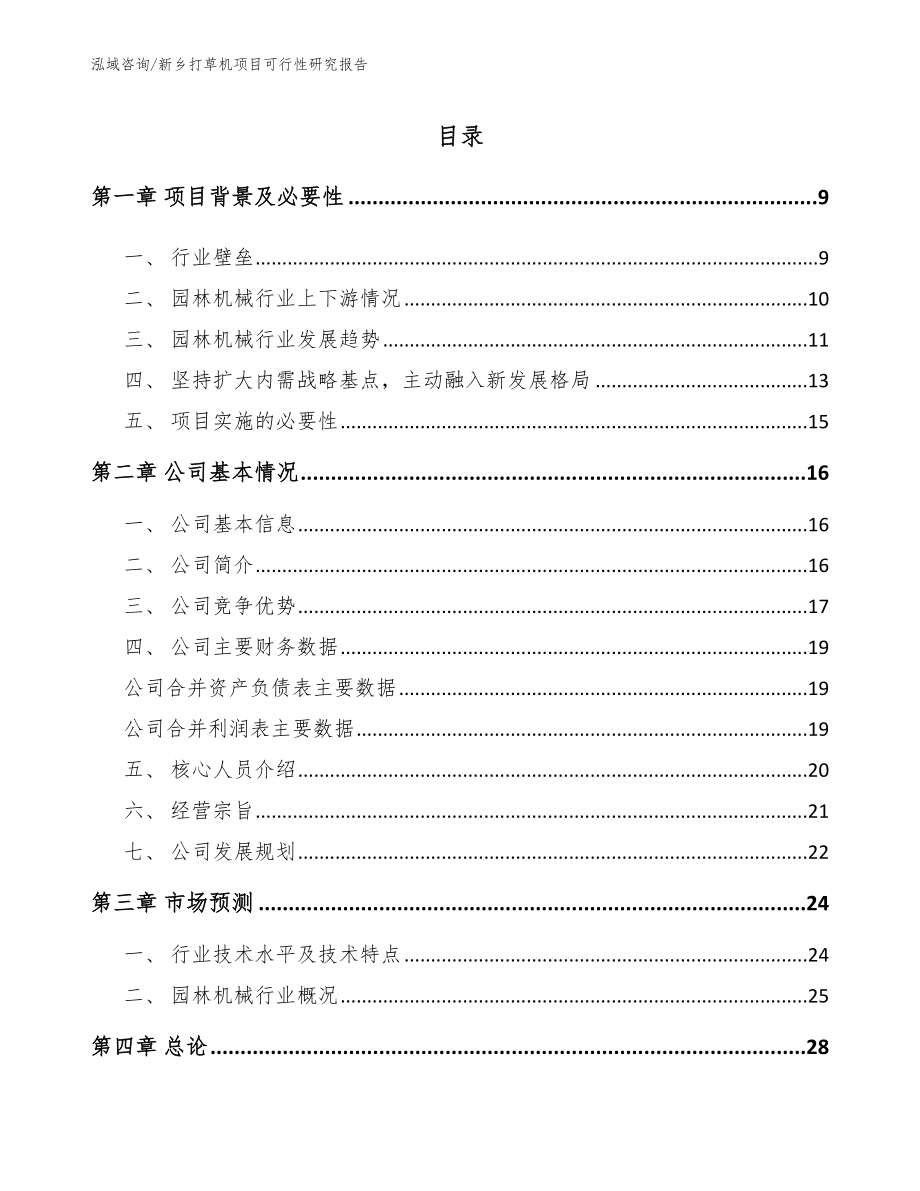 新乡打草机项目可行性研究报告_第2页