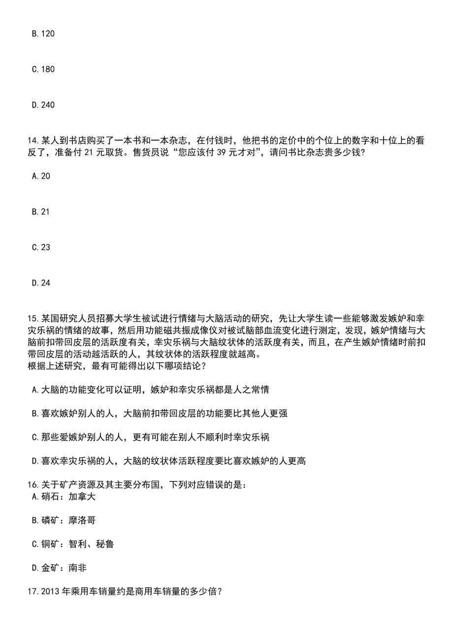 2023年06月湖南娄底市规划设计研究院招考聘用笔试题库含答案解析_第5页