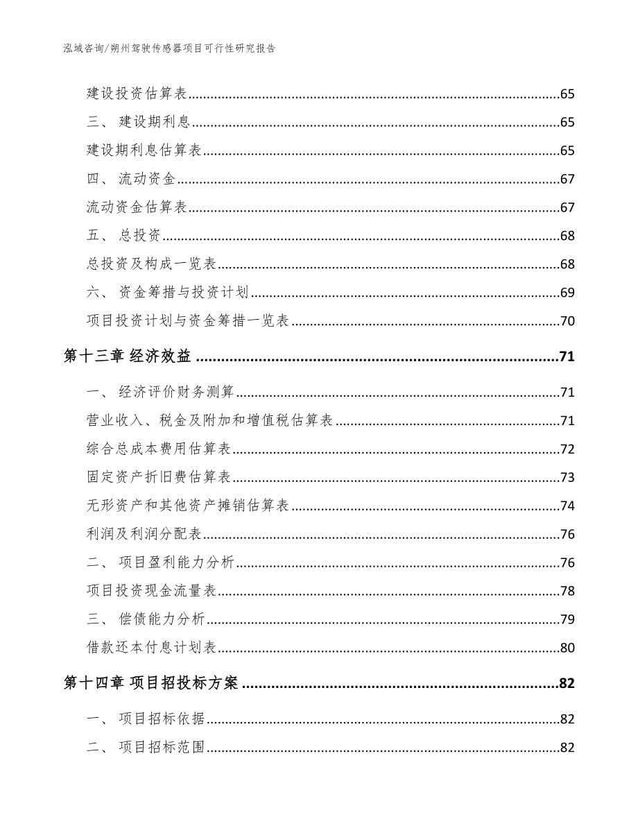 朔州驾驶传感器项目可行性研究报告_模板参考_第5页