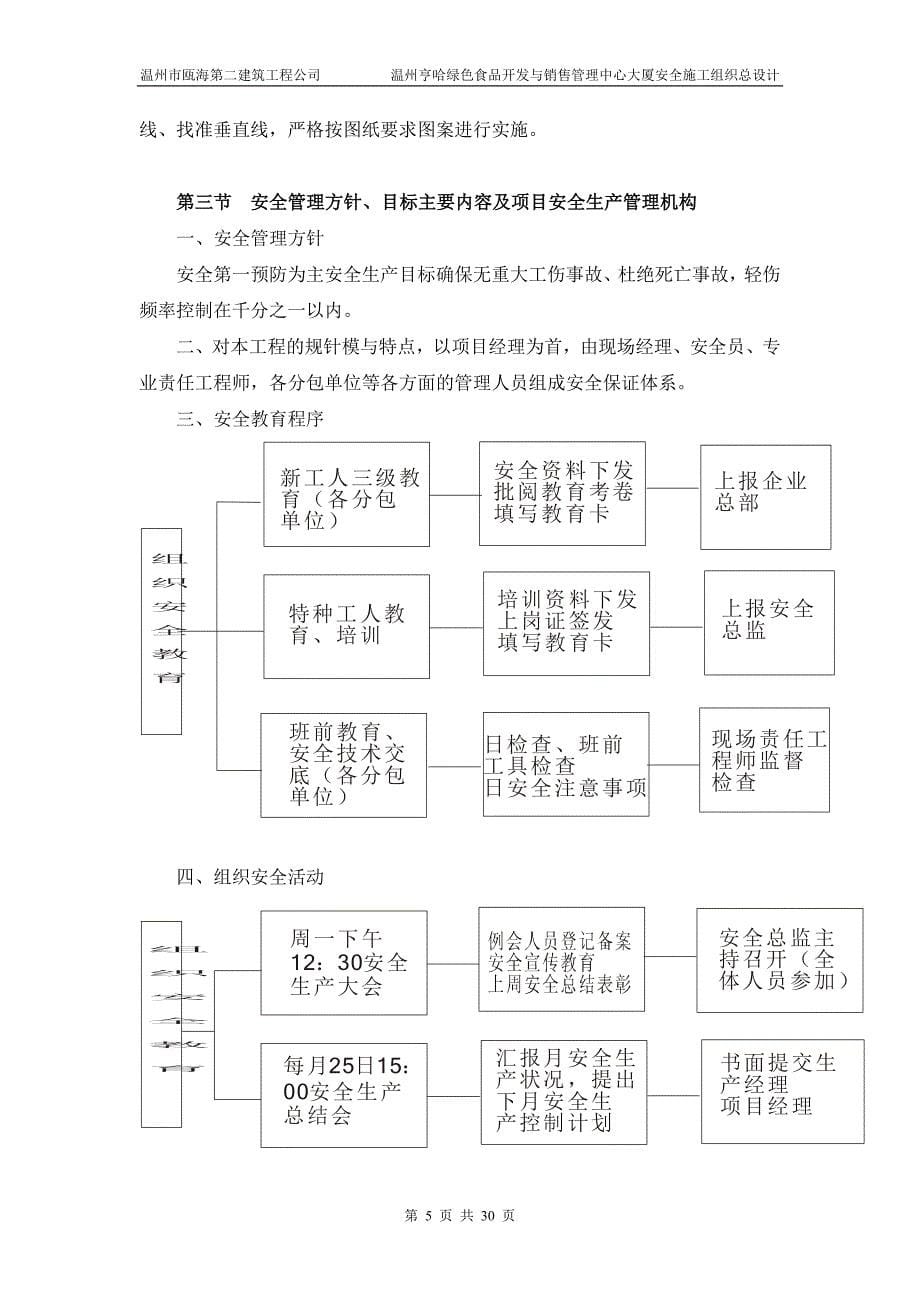 温州亨哈绿色食品开发与销售管理中心大厦安全施工组织总设计大学论文_第5页