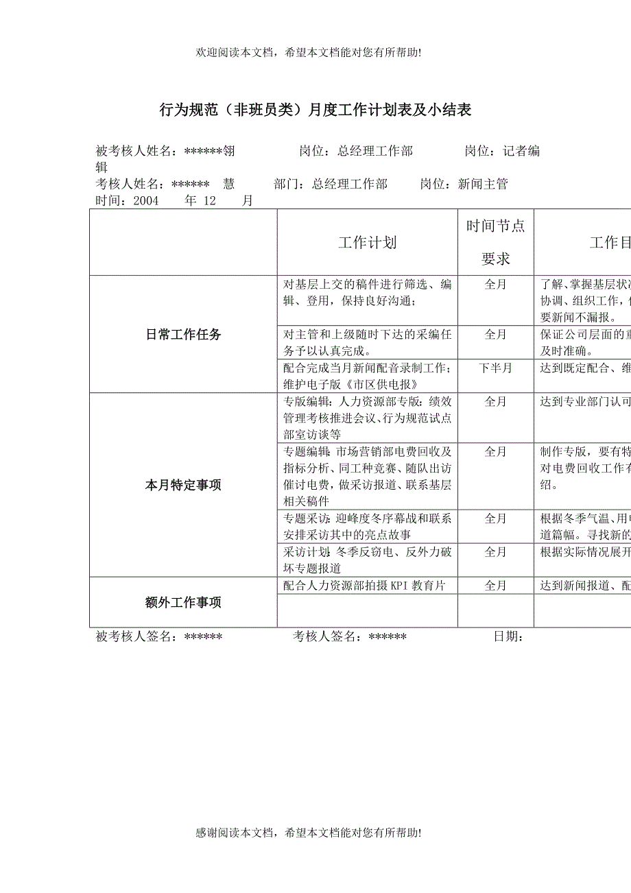 XX供电公司记者编辑行为规范考评表_第4页