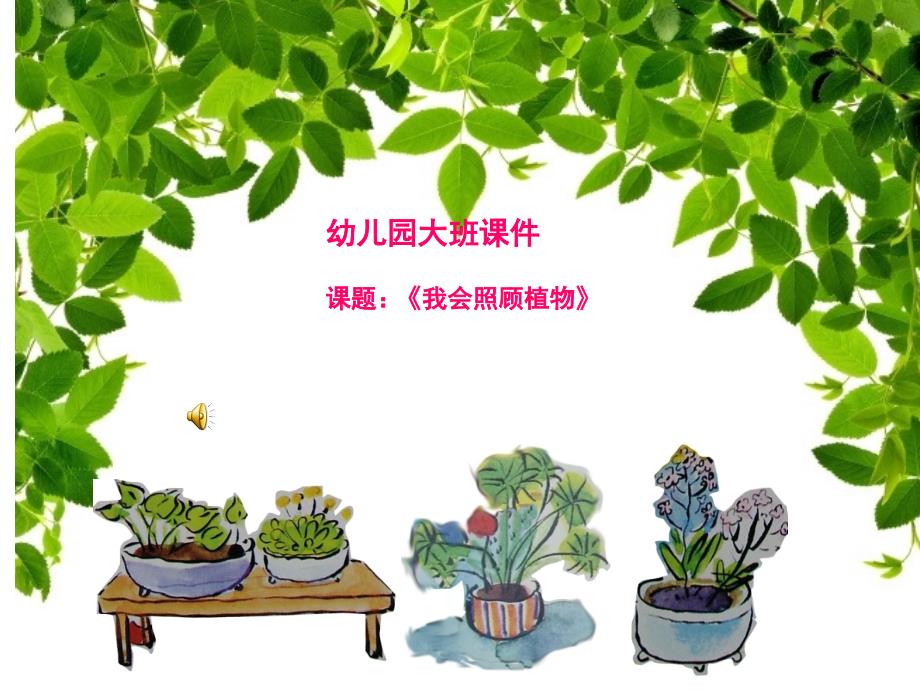 幼儿园大班课件我会照顾植物_第1页